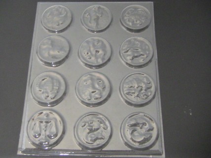 709 Zodiac Rounds Chocolate Candy Mold